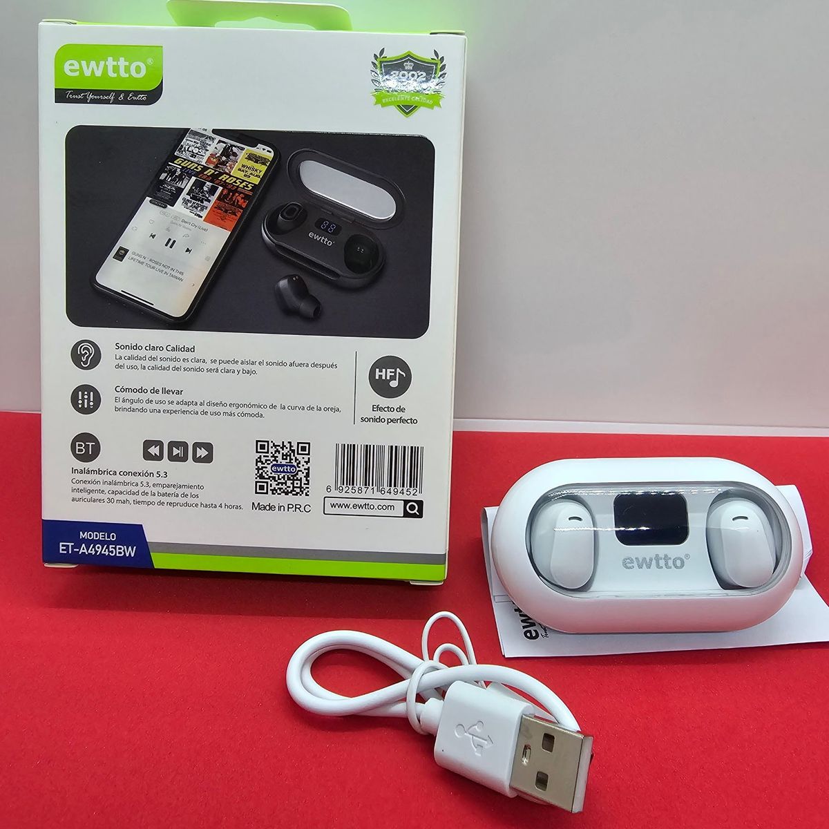 EWTTO - AUDIFONOS EWTTO INALAMBRICOS BT V53 NEGRO