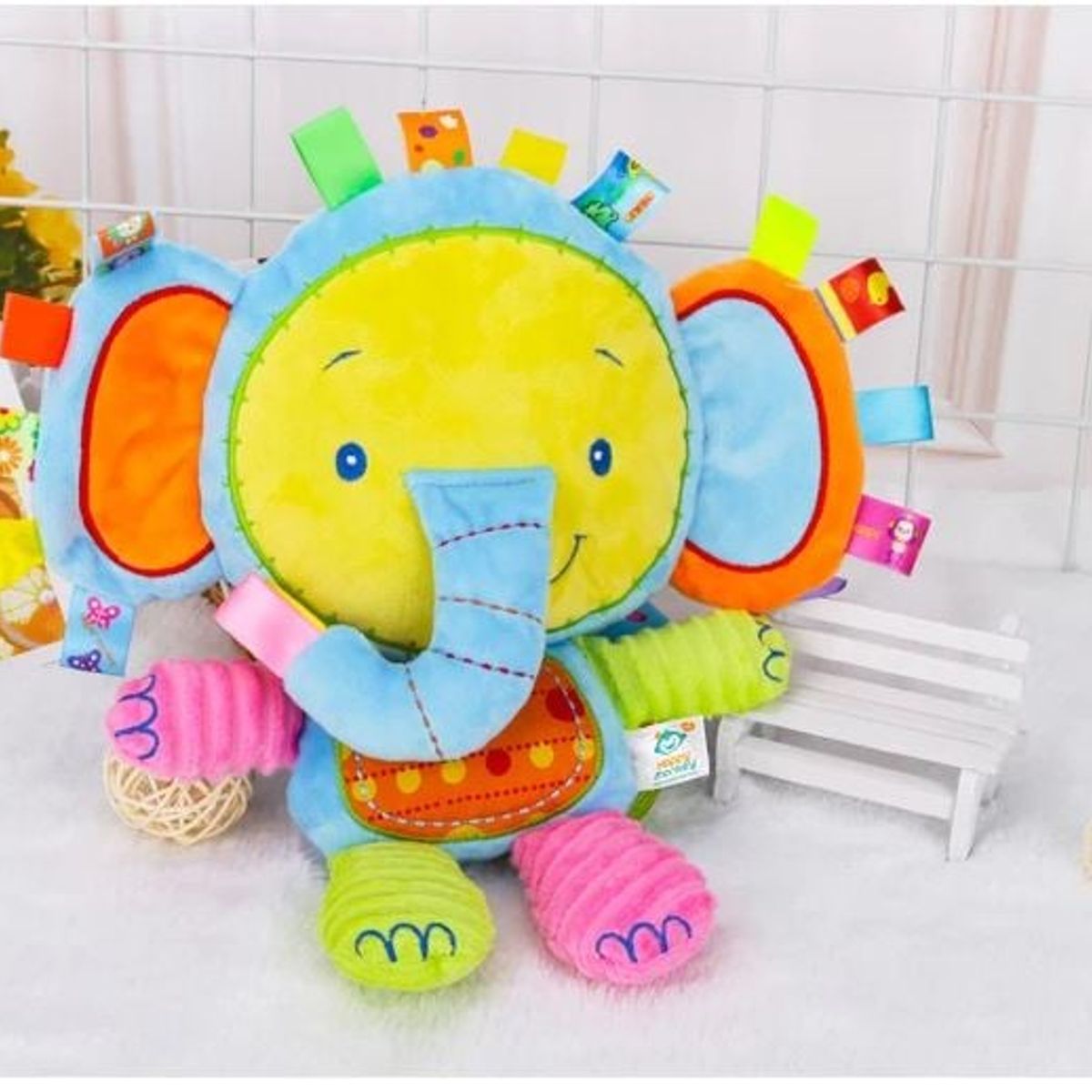 GENERICO - Peluche De Apego Con Texturas Sonajero Elefante Para Bebes