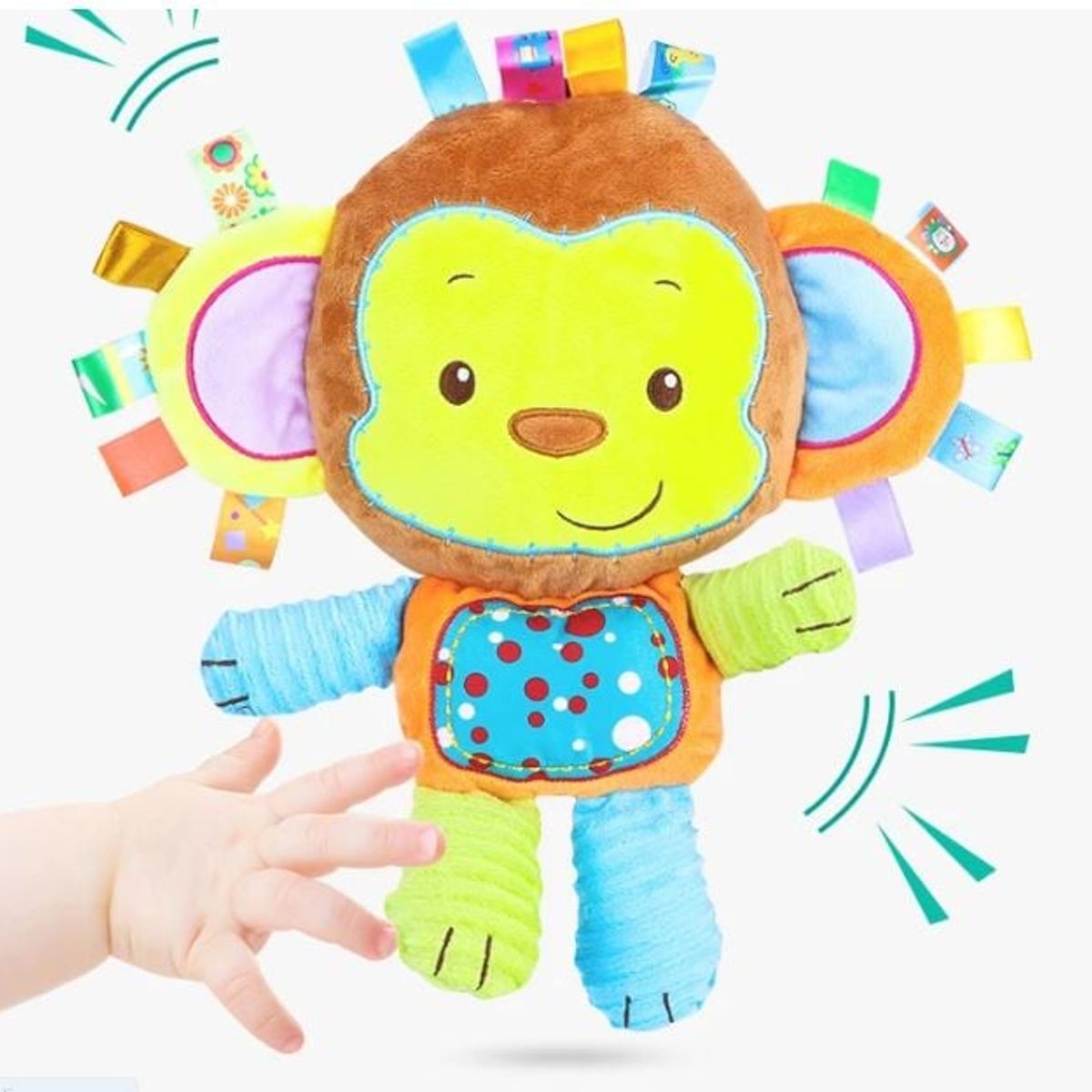 GENERICO - Peluche De Apego Con Texturas Sonajero Monito Para Bebes