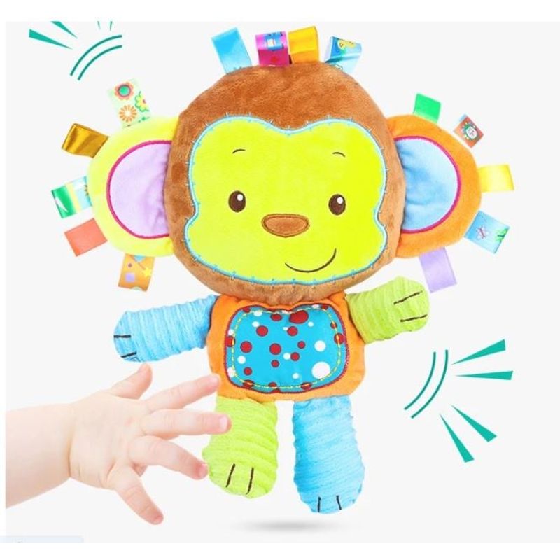 GENERICO - Peluche De Apego Con Texturas Sonajero Monito Para Bebes