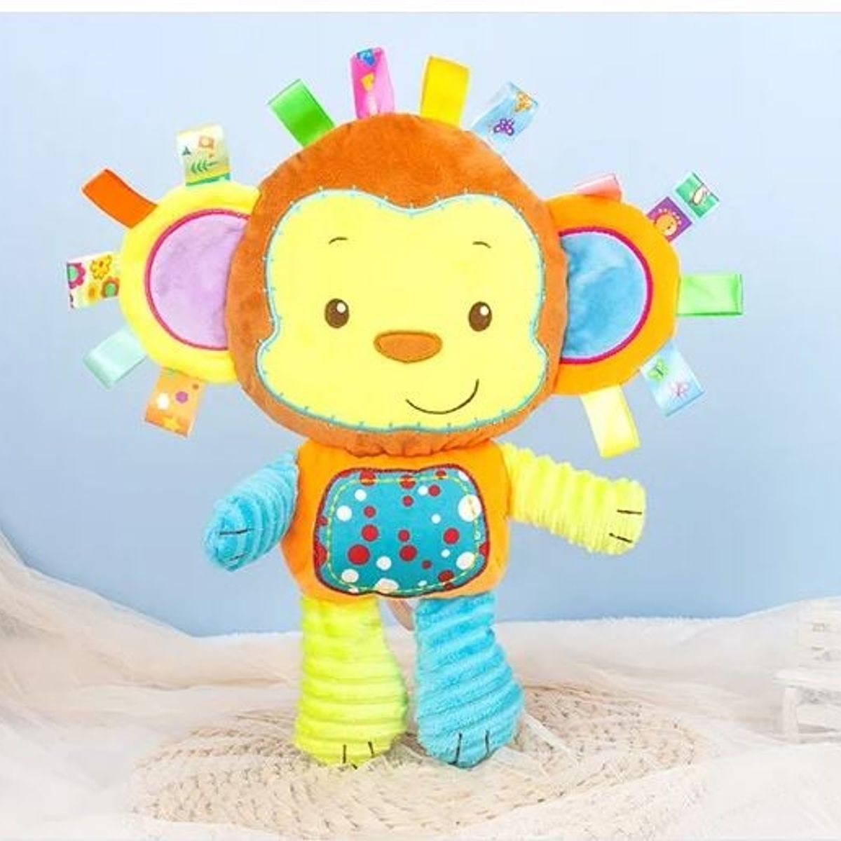 GENERICO - Peluche De Apego Con Texturas Sonajero Monito Para Bebes