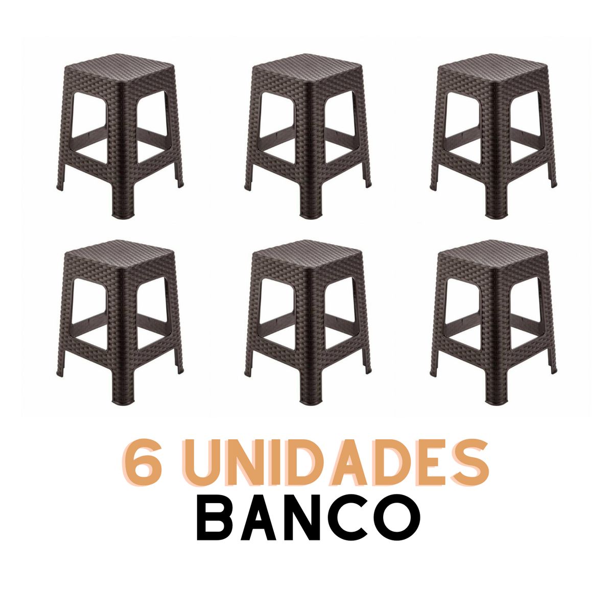 GENERICO - BANCO TIPO RATAN X6 UNIDADES