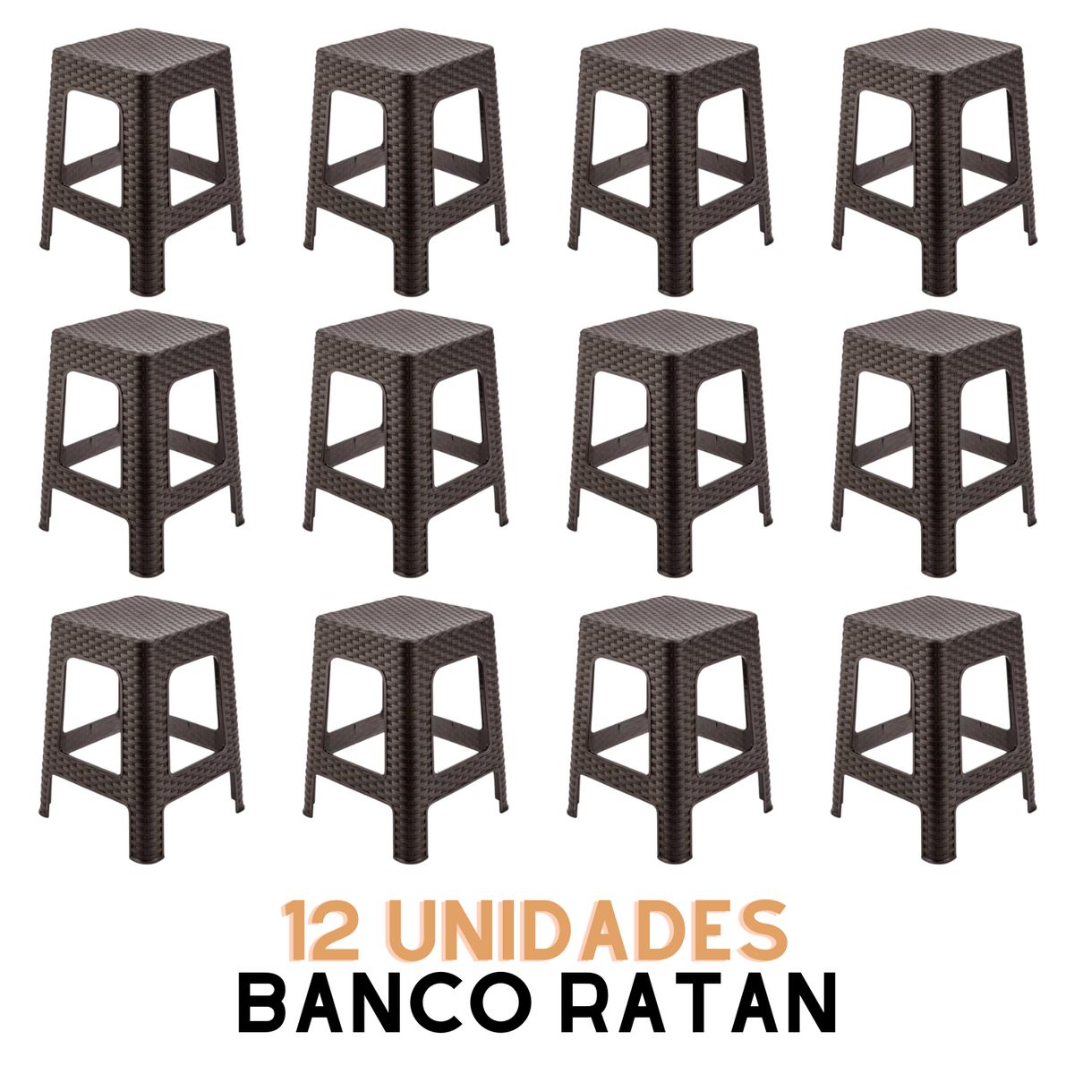BANCO TIPO RATAN X12 UNIDADES, marca GENERICO - Foto Principal