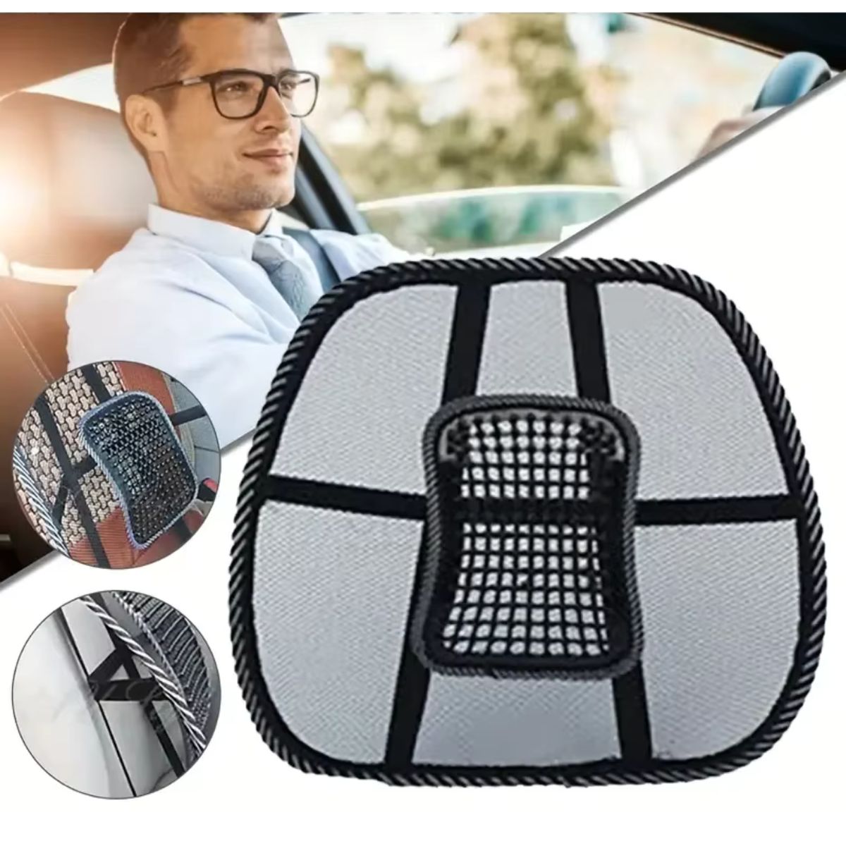 GENERICO - Cojín de malla para respaldo de silla de coche x 2