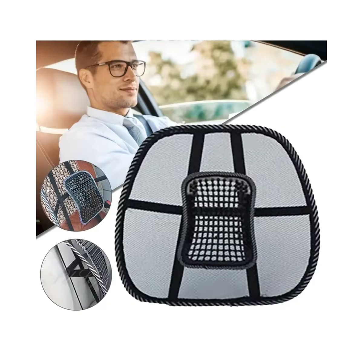 GENERICO - Cojín de malla para respaldo de silla de coche x 2