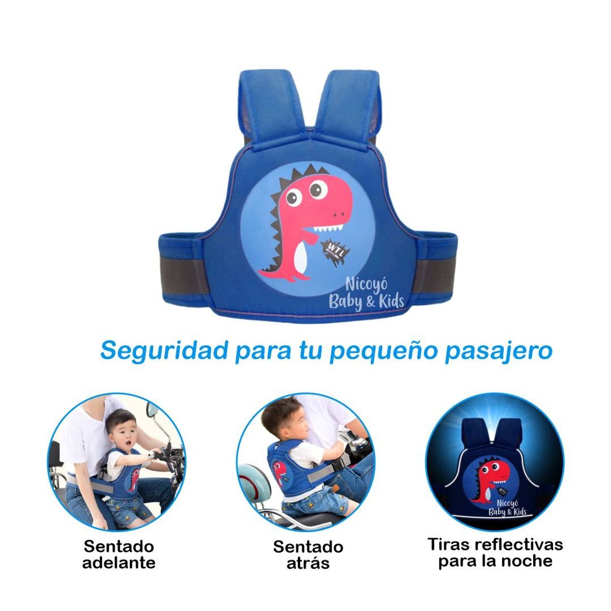 KIDS - Arnés de Seguridad  AZUL para Niños: Viaja con Protección