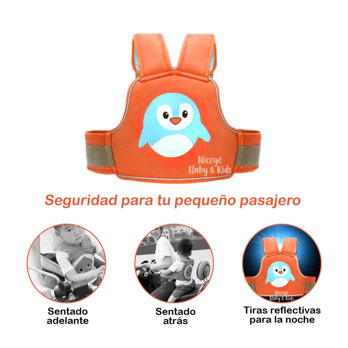 KIDS - Arnés de Seguridad  NARANJA para Niños: Viaja con Protección