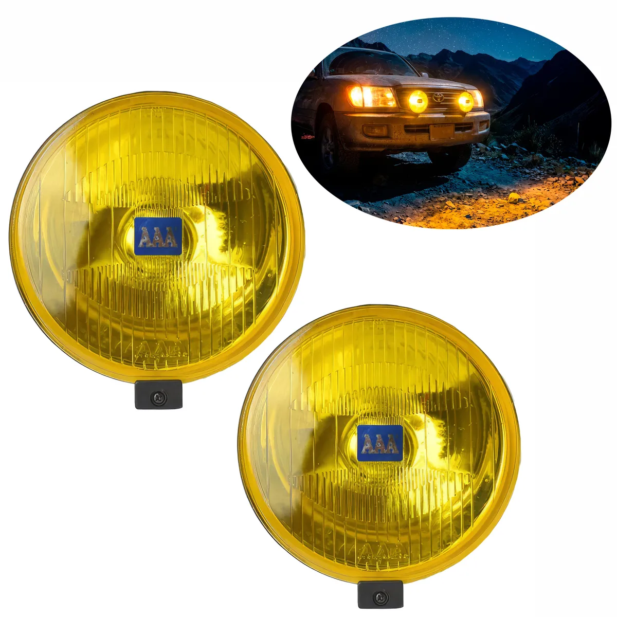 GENERICO - Faro Neblinero Circular Halógeno Comet 1000 Amarillo Duo