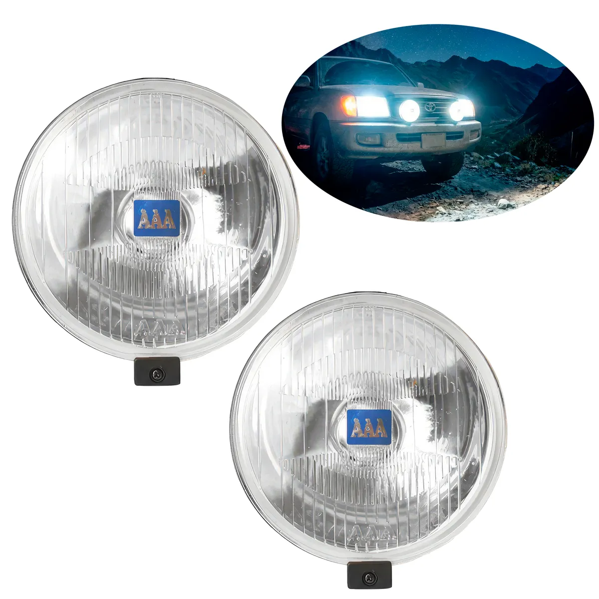 GENERICO - Faro Neblinero AAA 1000 Circular Halógeno Blanco Duo