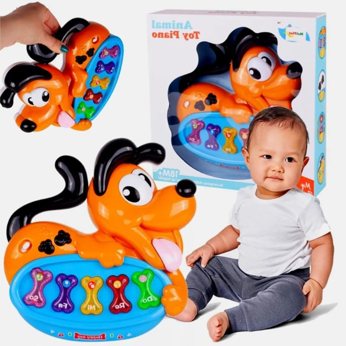 GENERICO - Piano Pluto con Notas Musicales - Naranja