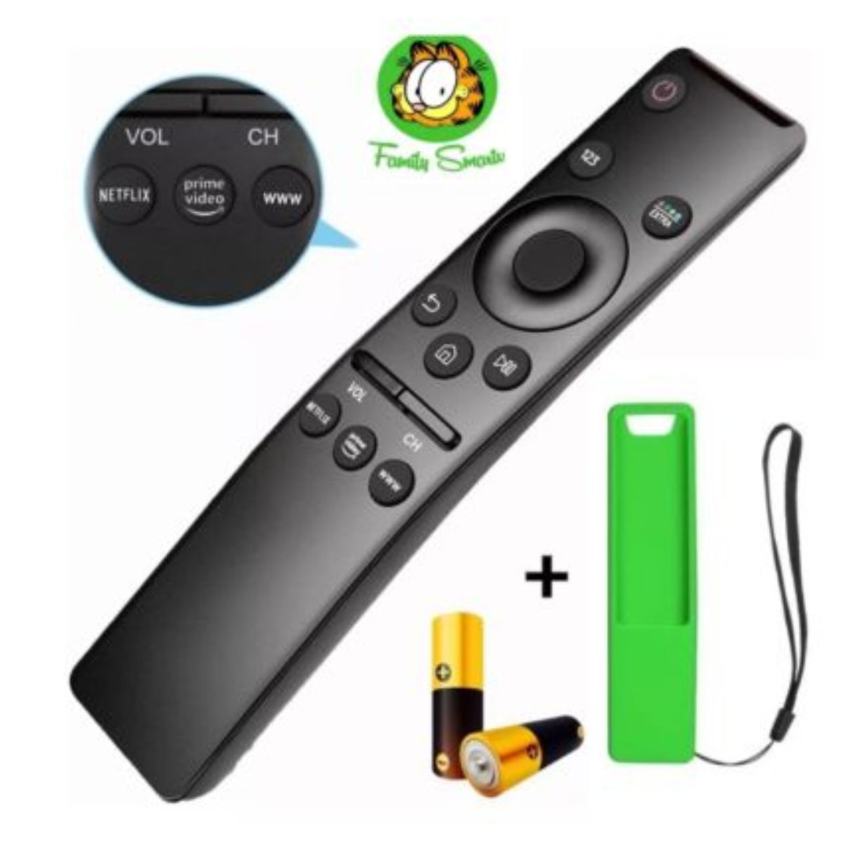 GENERICO - Control Remoto Samsung Smart Tv 4k Curve Uhd  Funda Verde Y Pila