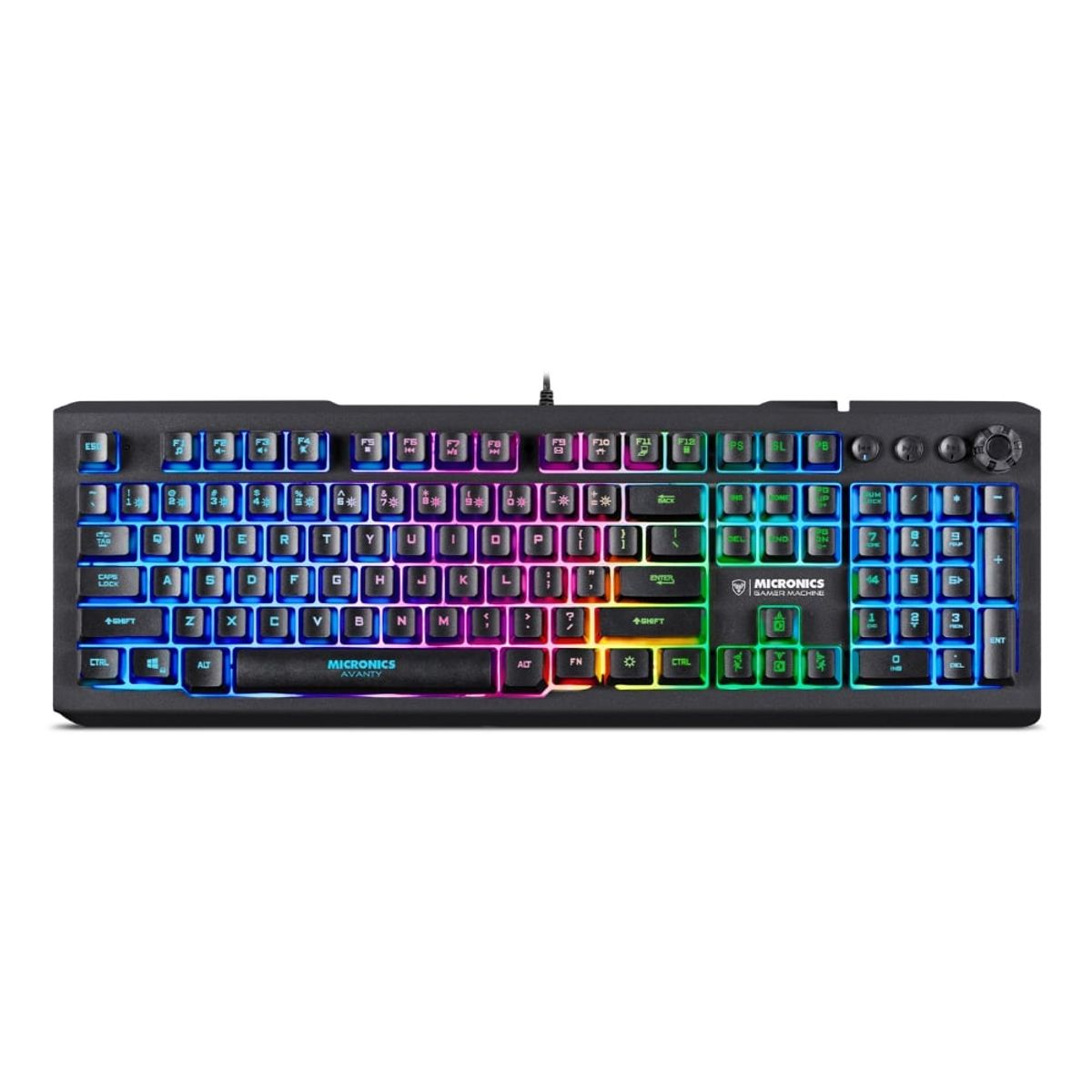 MICRONICS - Teclado Gamer Semi Mecánico Micronics Avanty Luces Led Rgb
