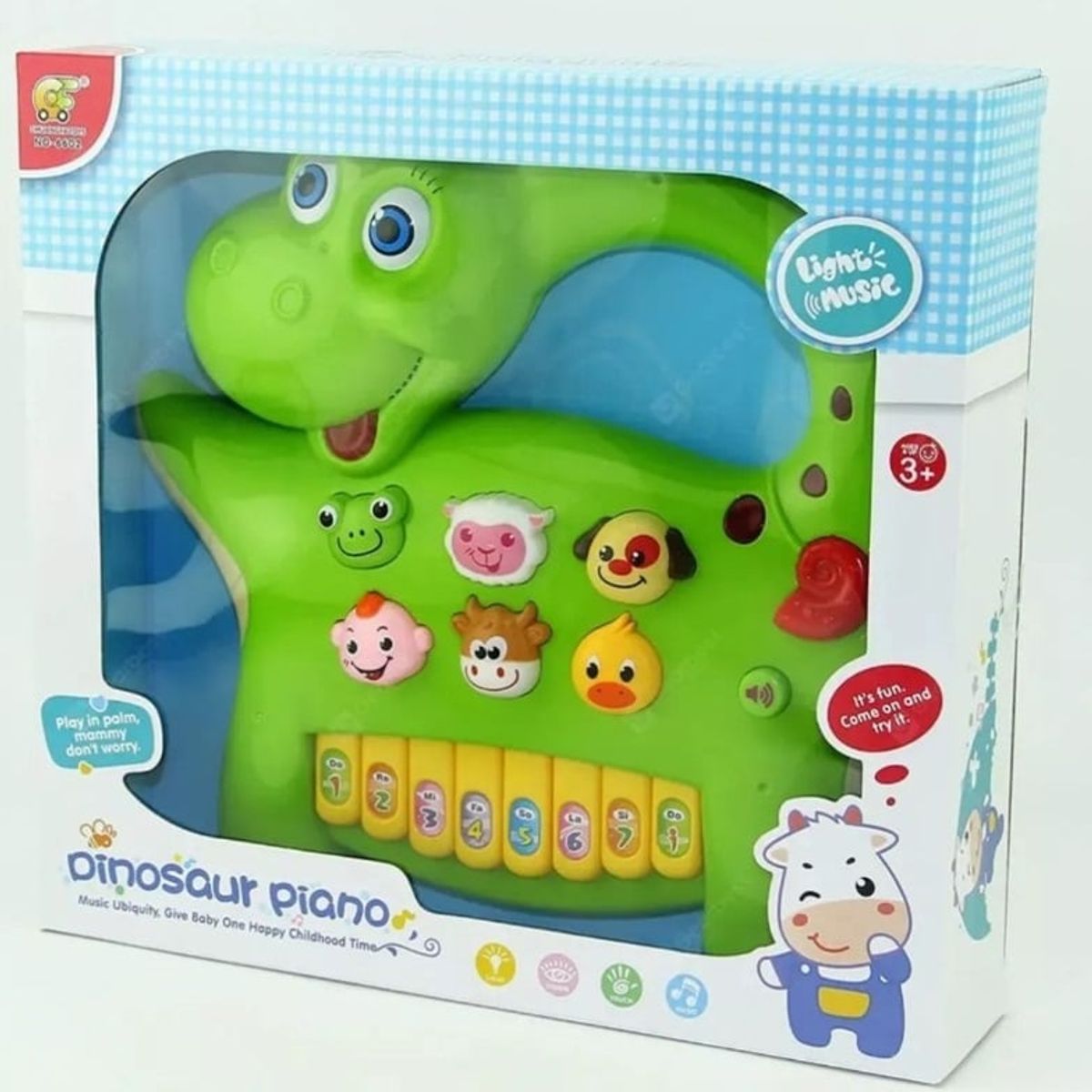 GENERICO - Piano Dino Musical de animales - Verde