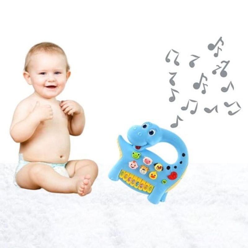 GENERICO - Piano Dino Musical de animales - Celeste