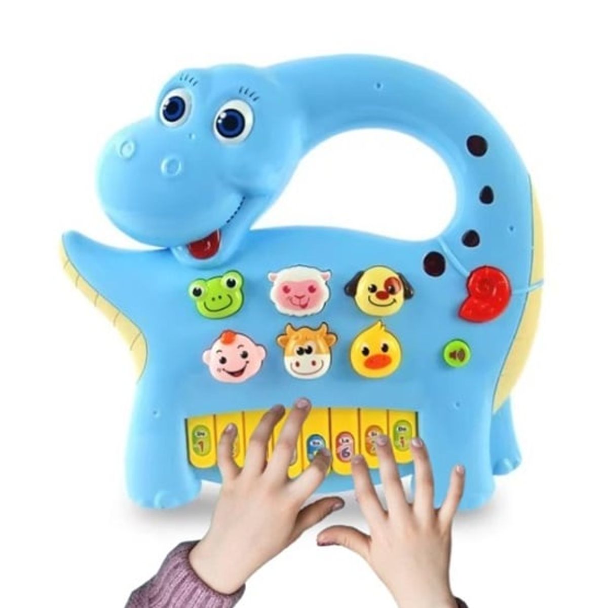 GENERICO - Piano Dino Musical de animales - Celeste