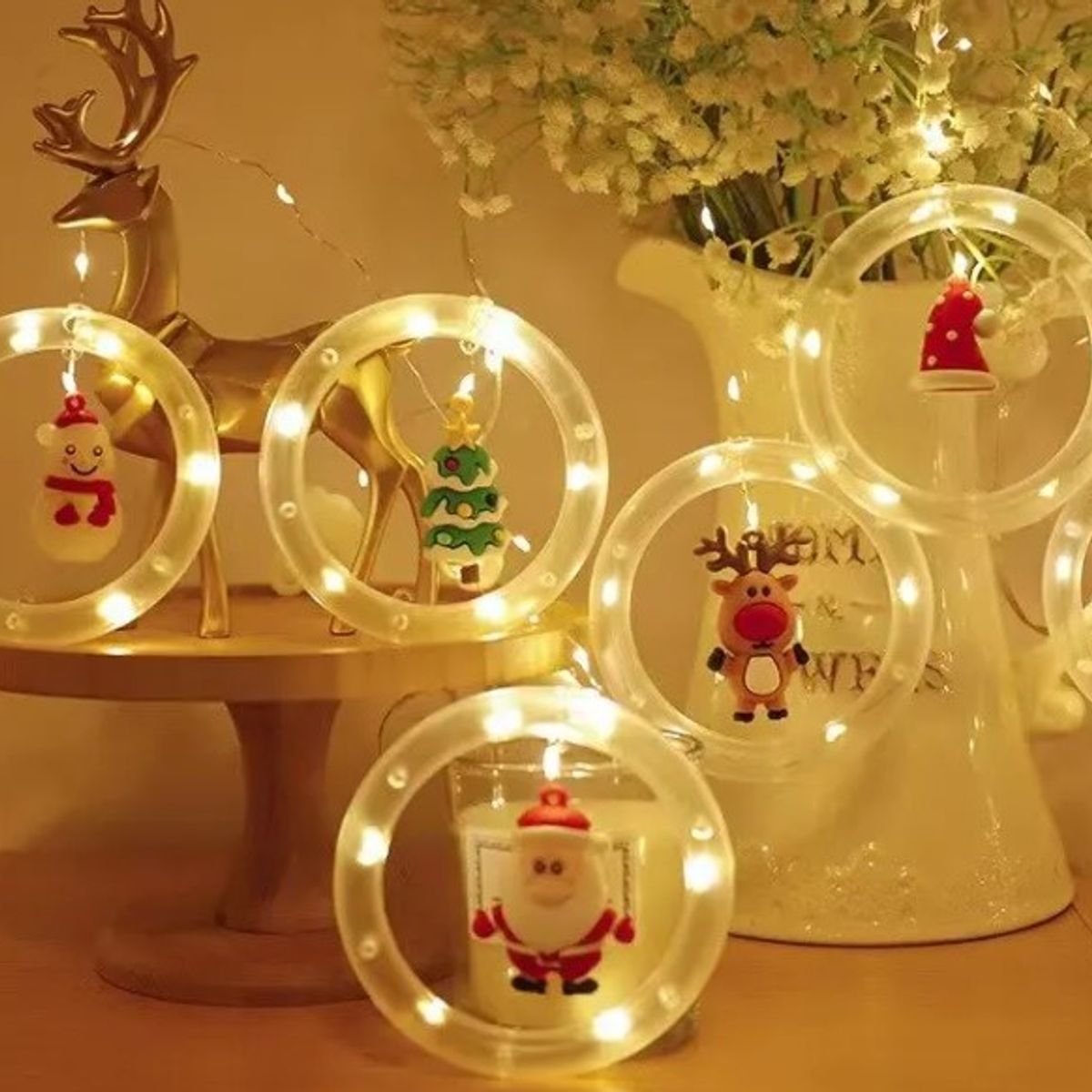 GENERICO - LUCES LED GUIRNALDA NAVIDEÑA - ARBOL Y CIRCULO