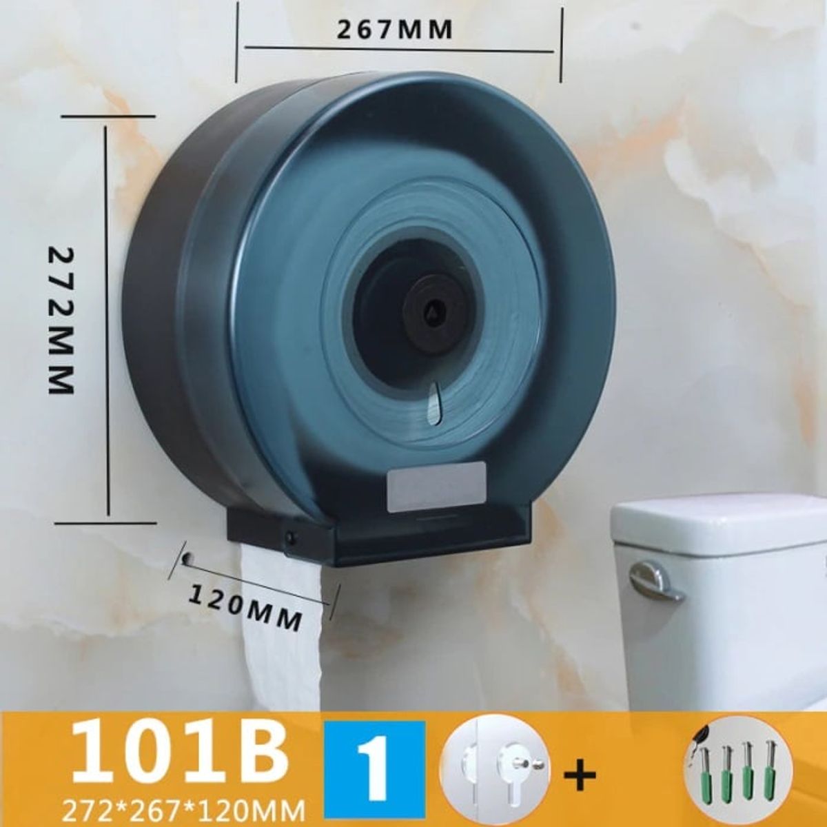 OEM - Dispensador de Papel Higiénico Color Negro Tranparente