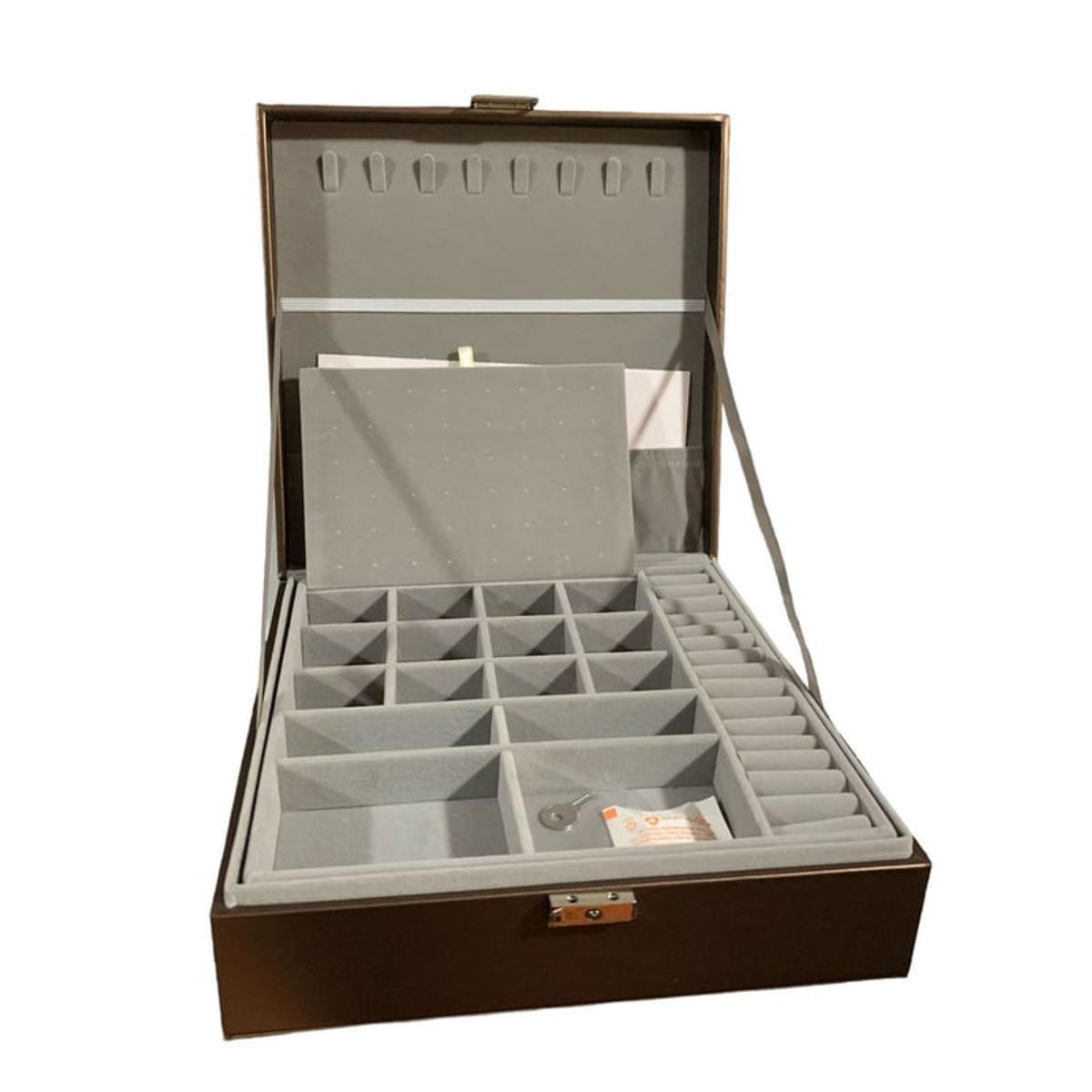 GENERICO - Joyero Grande de Doble Capa PU - Organizador de Joyas