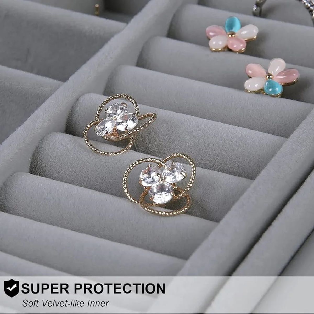 GENERICO - Joyero Grande de Doble Capa PU Organizador de Joyas