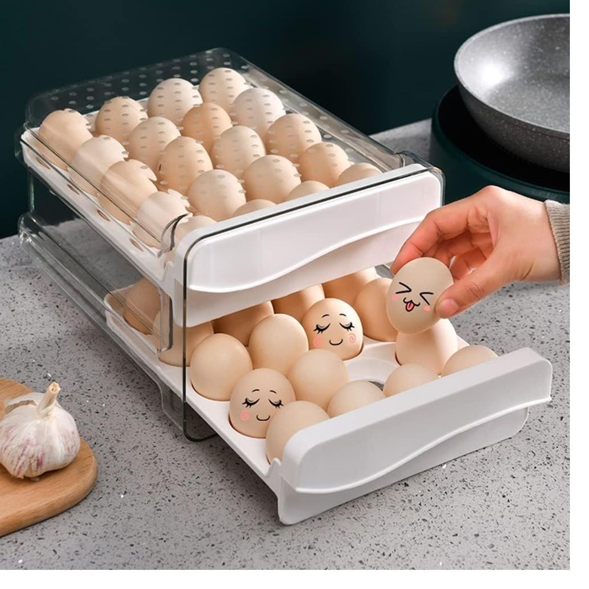 OEM - Organizador De Huevos 2 Niveles 32 unidades - Porta Huevos