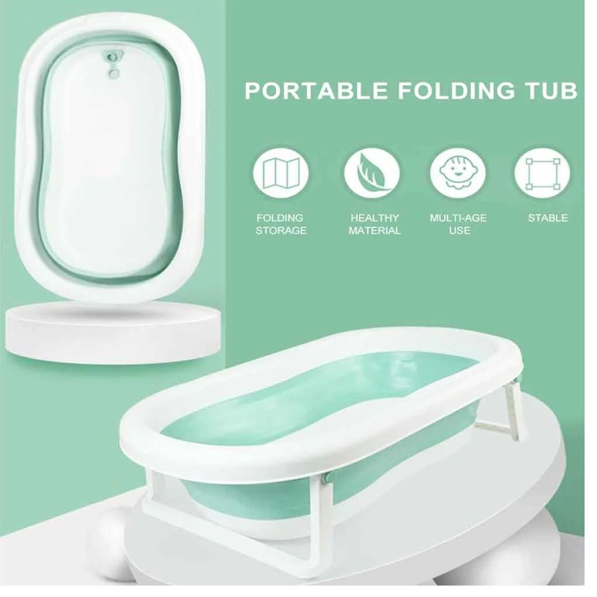 OEM - Bañera Plegable para Bebes Portatil Color Verde