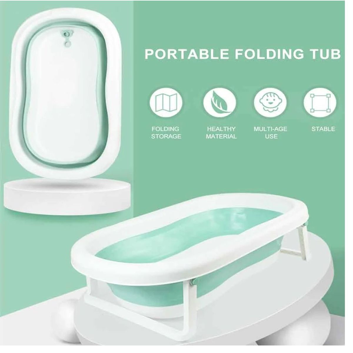 OEM - Bañera Plegable para Bebes Portatil Color Verde