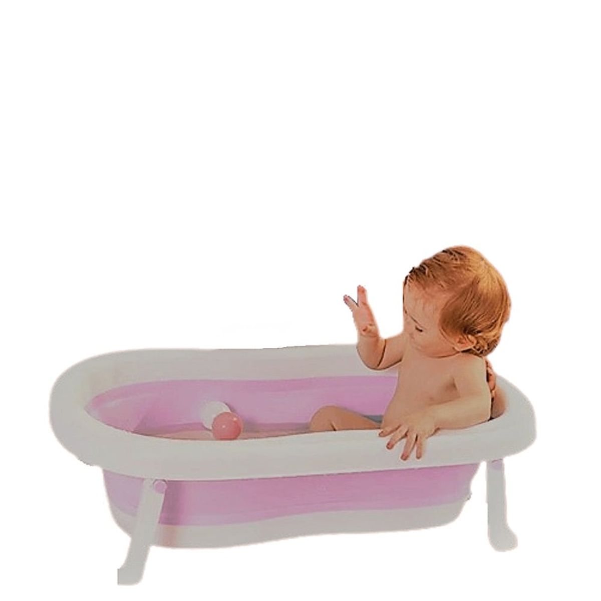 OEM - Bañera Plegable para Bebes Portatil Color Rosado