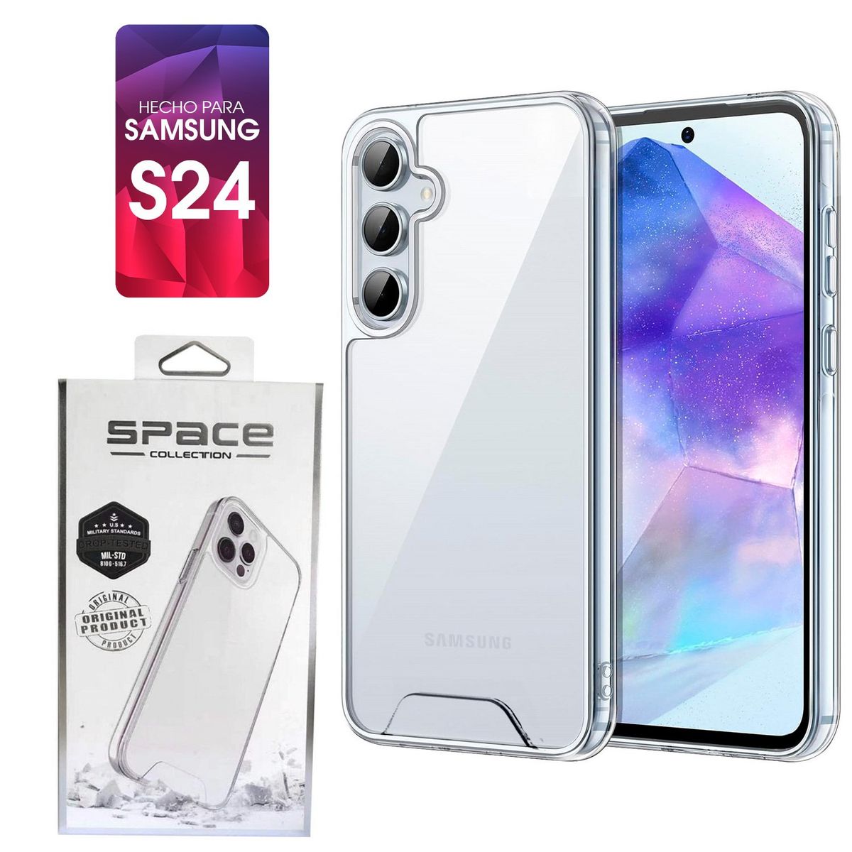 IMPORTADO MC - Space Case Transparente Samsung S24 Funda Para celular