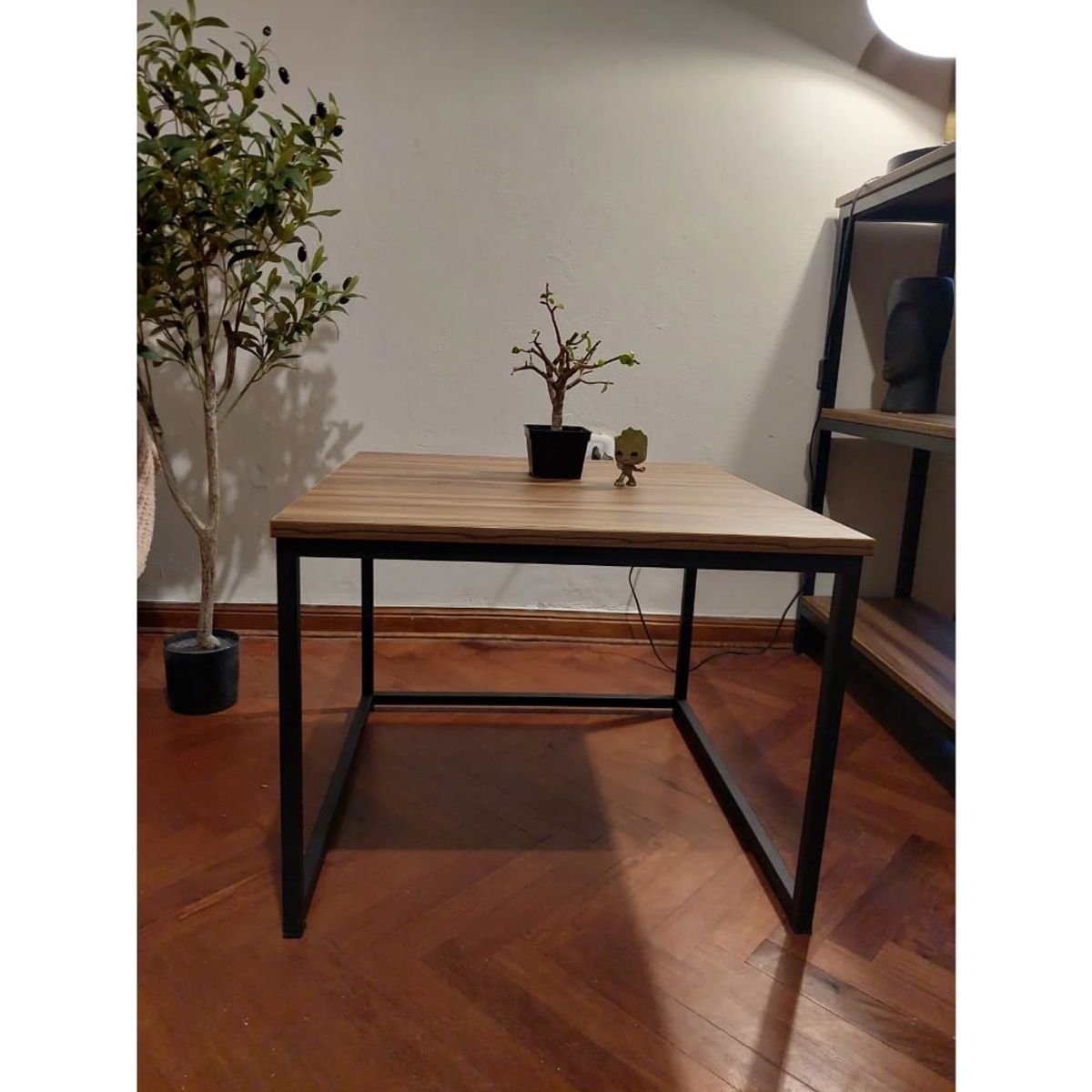 GENERICO - Mesa de centro industrial nogal 60x60x45