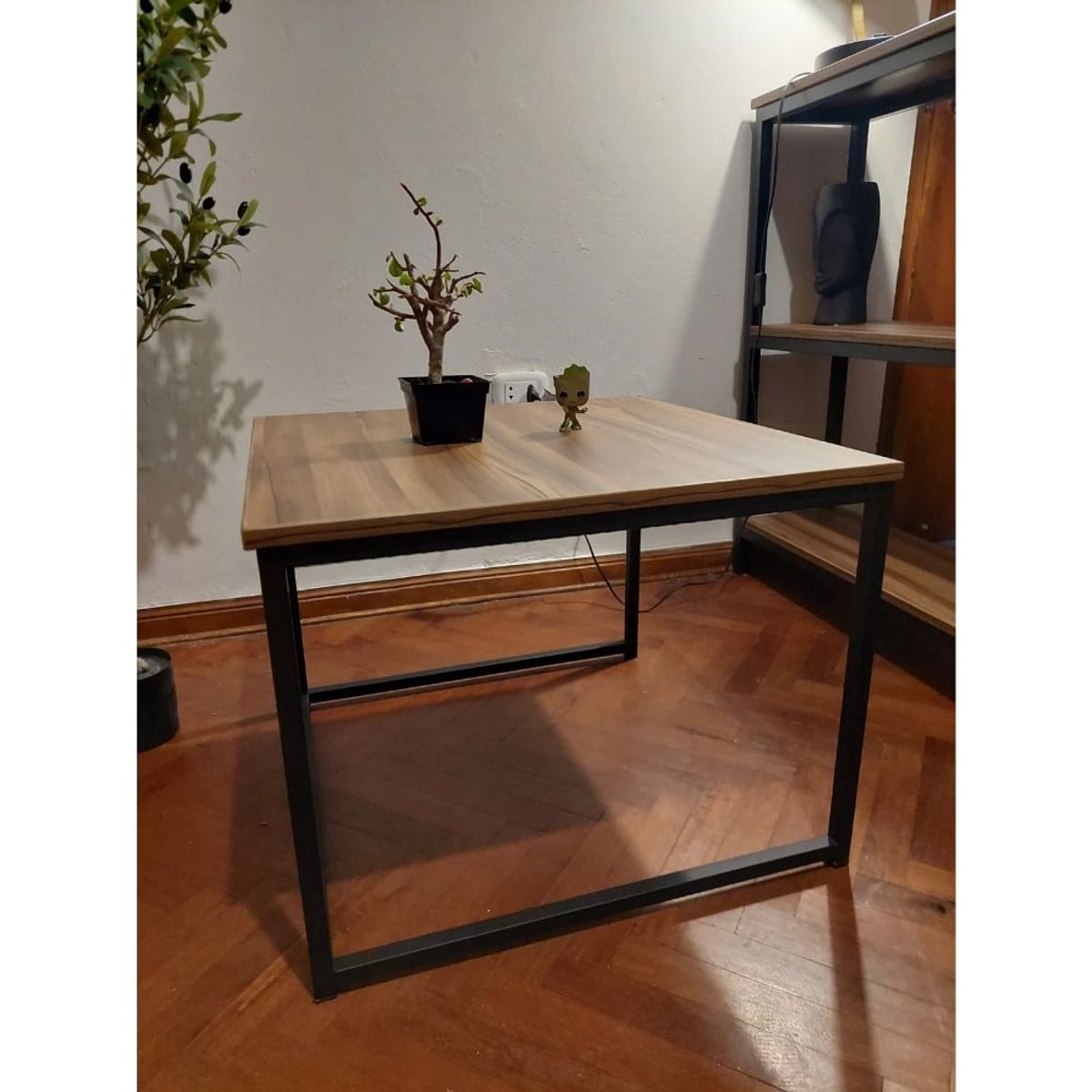 GENERICO - Mesa de centro industrial nogal 60x60x45