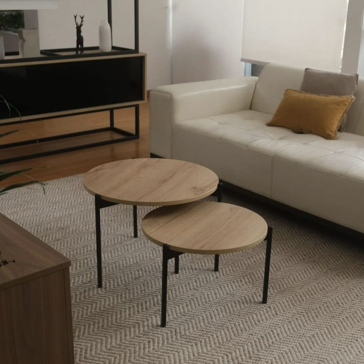 GENERICO - Mesas de centro estilo nido circular industrial duna