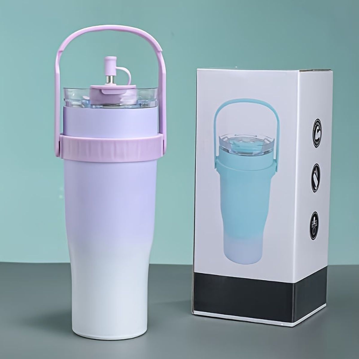 GENERICO - PACK DE 4 VASO TOMATODO CON AGARRADERA TIPO STANLEY