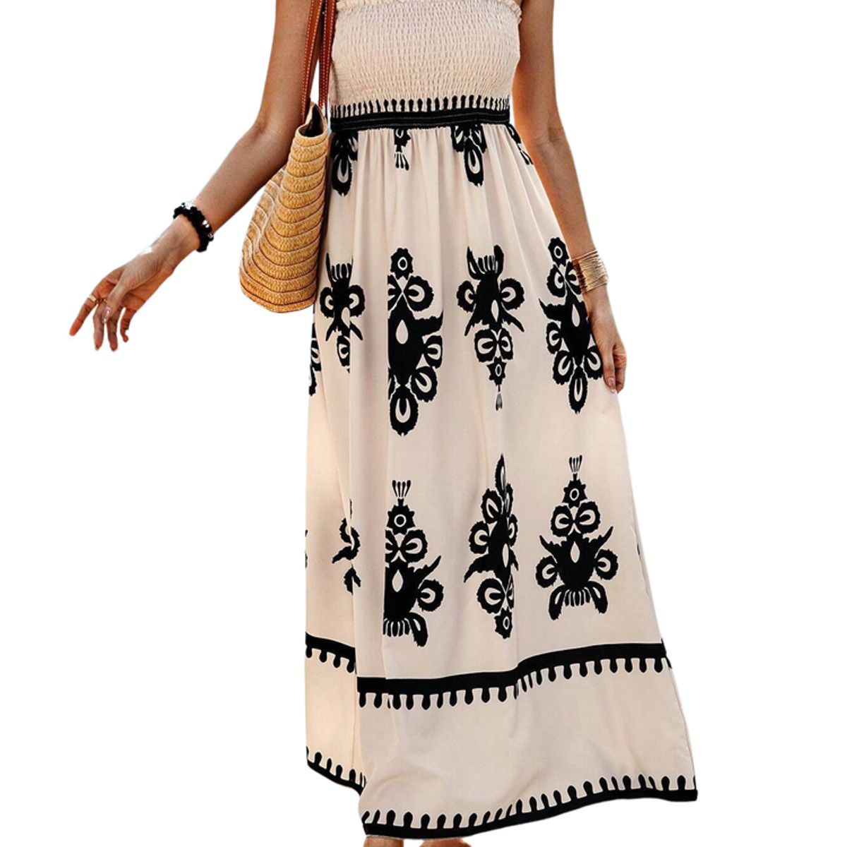 BLWOENS - Vestido casual de verano para mujeres - Beige