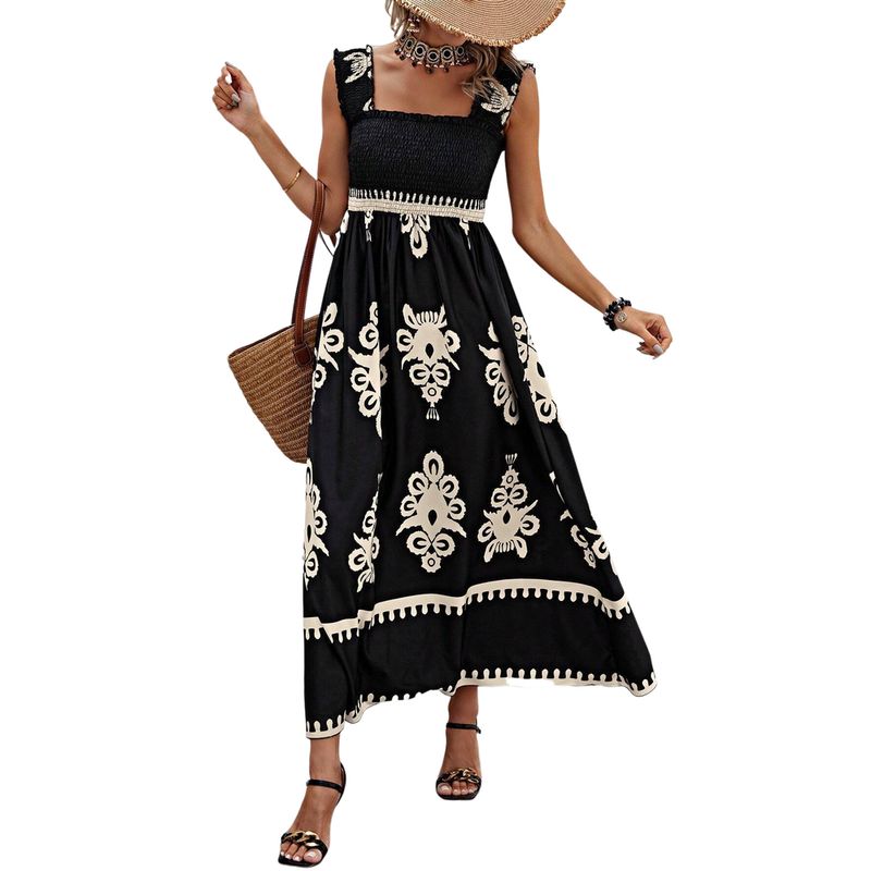 BLWOENS - Vestido casual de verano para mujeres - Negro