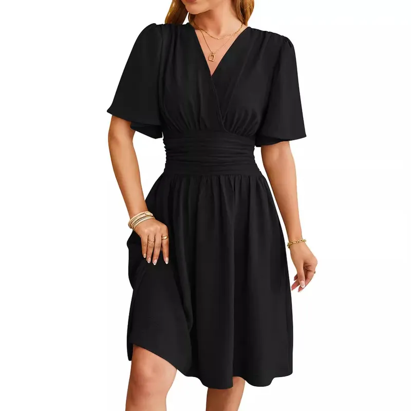 BLWOENS - Vestido casual de verano para mujeres - Negro