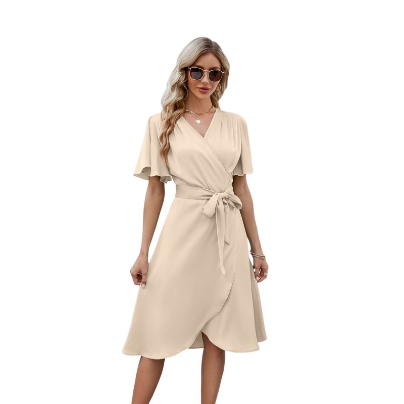 BLWOENS - Vestido casual de verano para mujeres - Beige