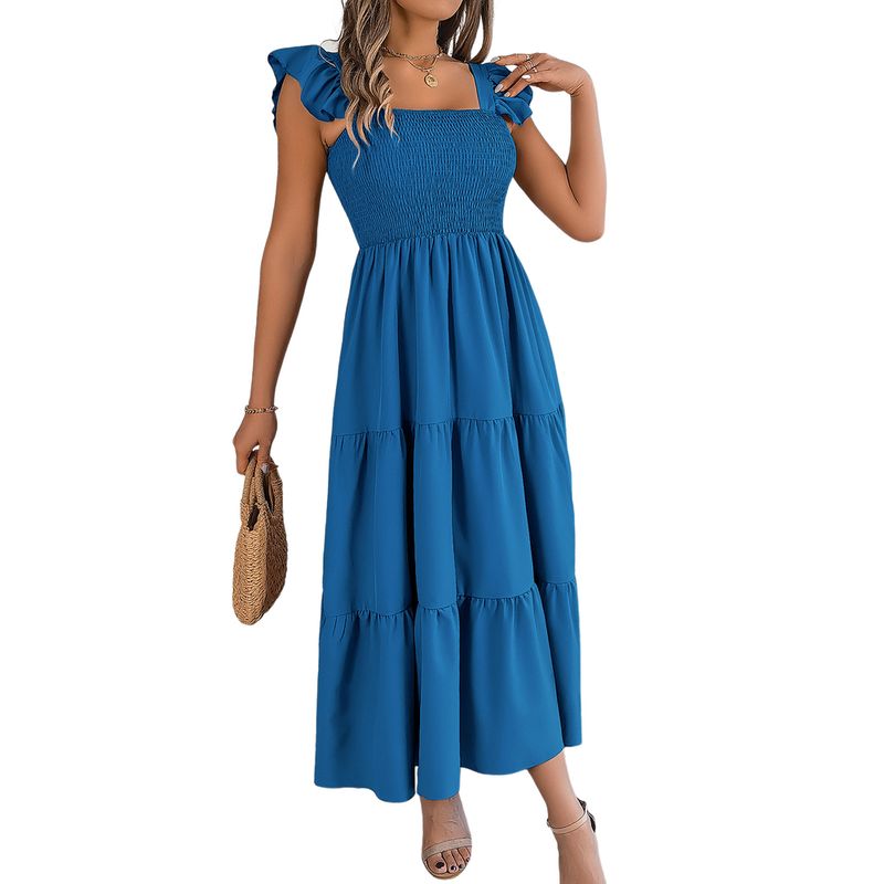 BLWOENS - Vestido casual de verano para mujeres - Azul