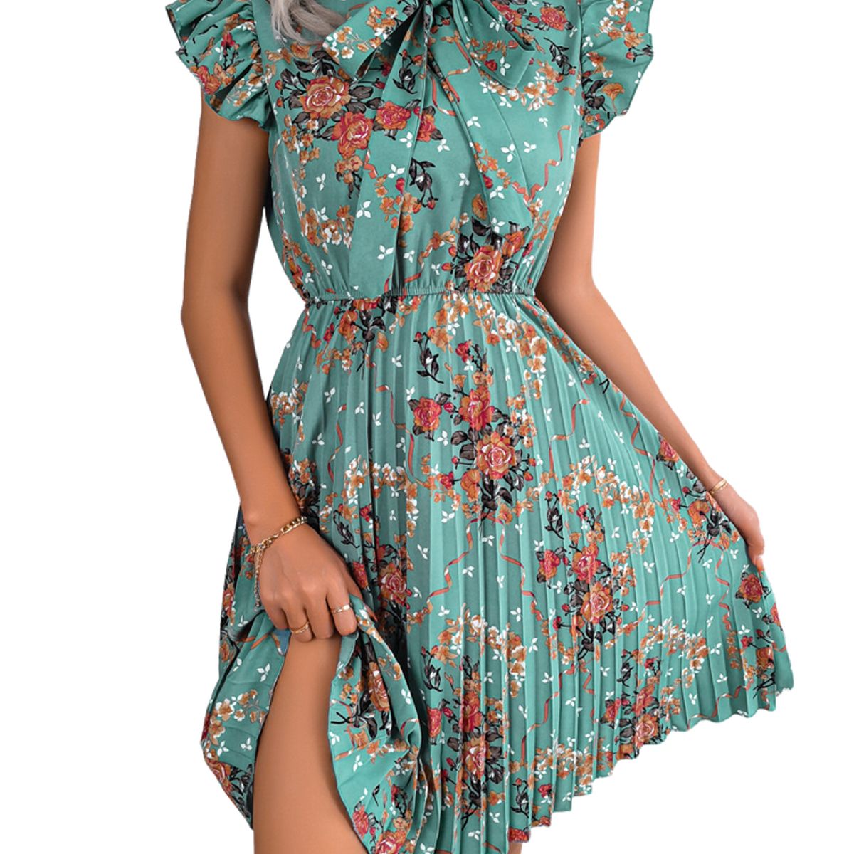 BLWOENS - Vestido casual de verano para mujeres - Verde