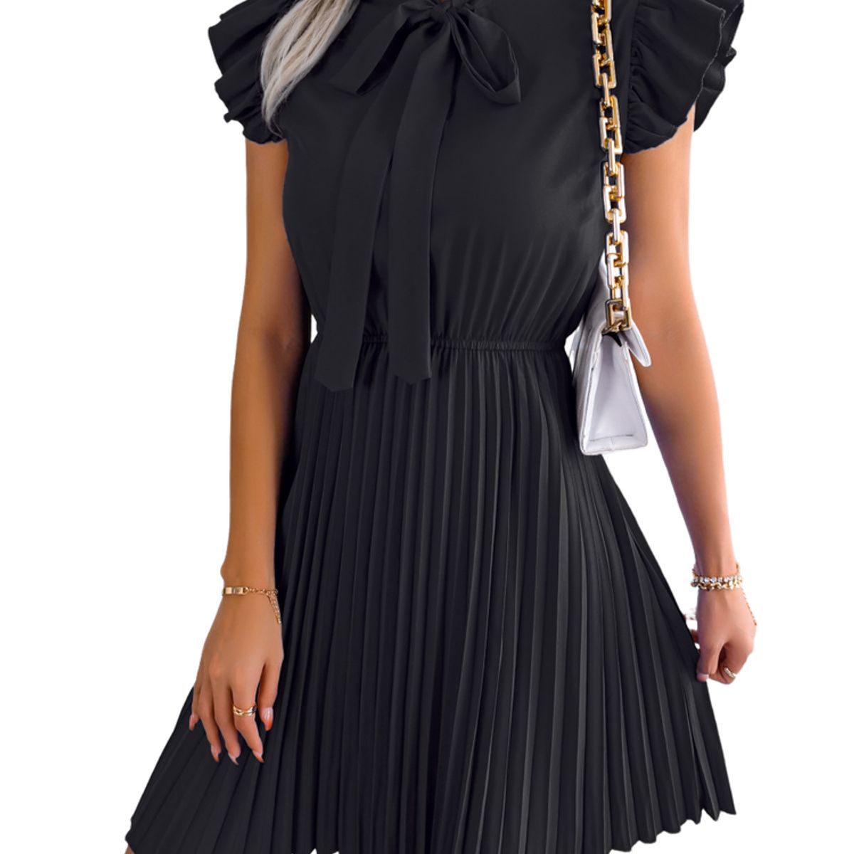 BLWOENS - Vestido casual de verano para mujeres - Negro