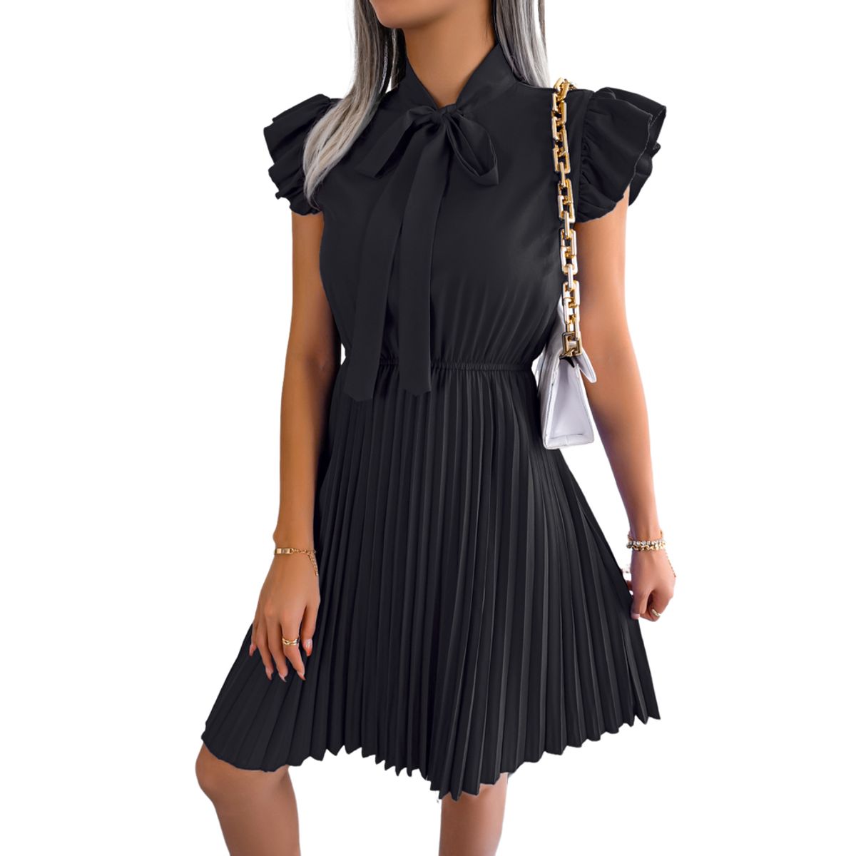 BLWOENS - Vestido casual de verano para mujeres - Negro