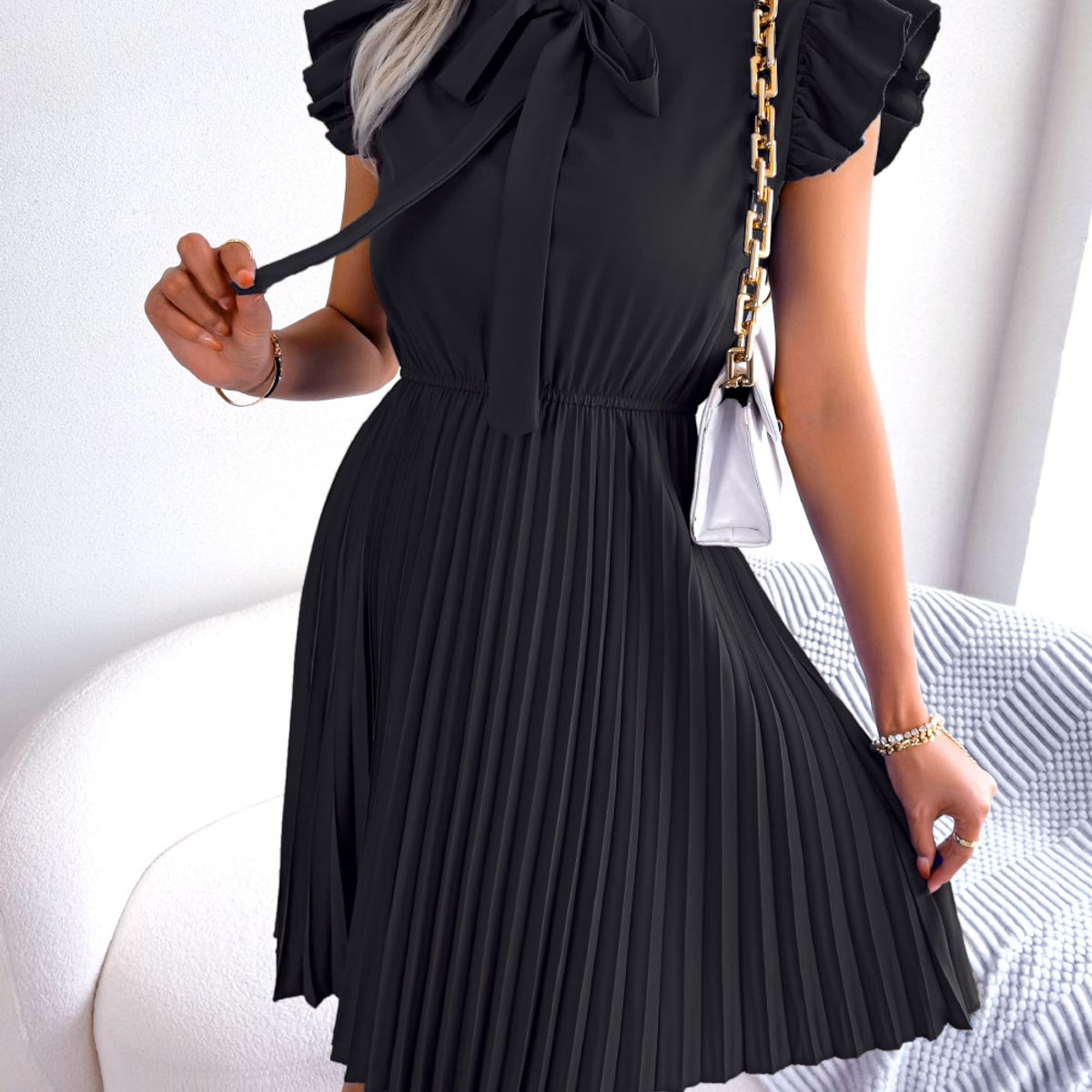 BLWOENS - Vestido casual de verano para mujeres - Negro