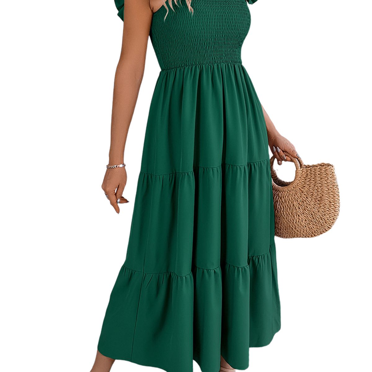 BLWOENS - Vestido casual de verano para mujeres - Verde