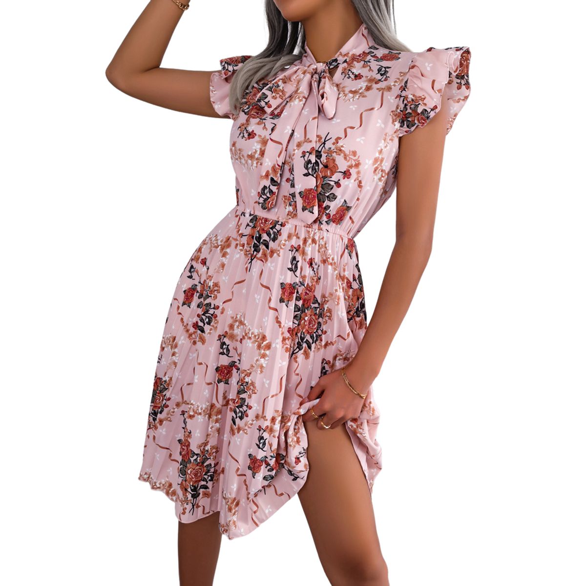BLWOENS - Vestido casual de verano para mujeres - Rosa