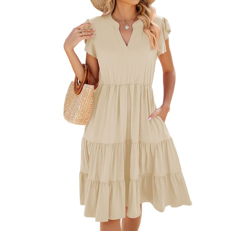 Vestido casual de verano para mujeres Beige BLWOENS