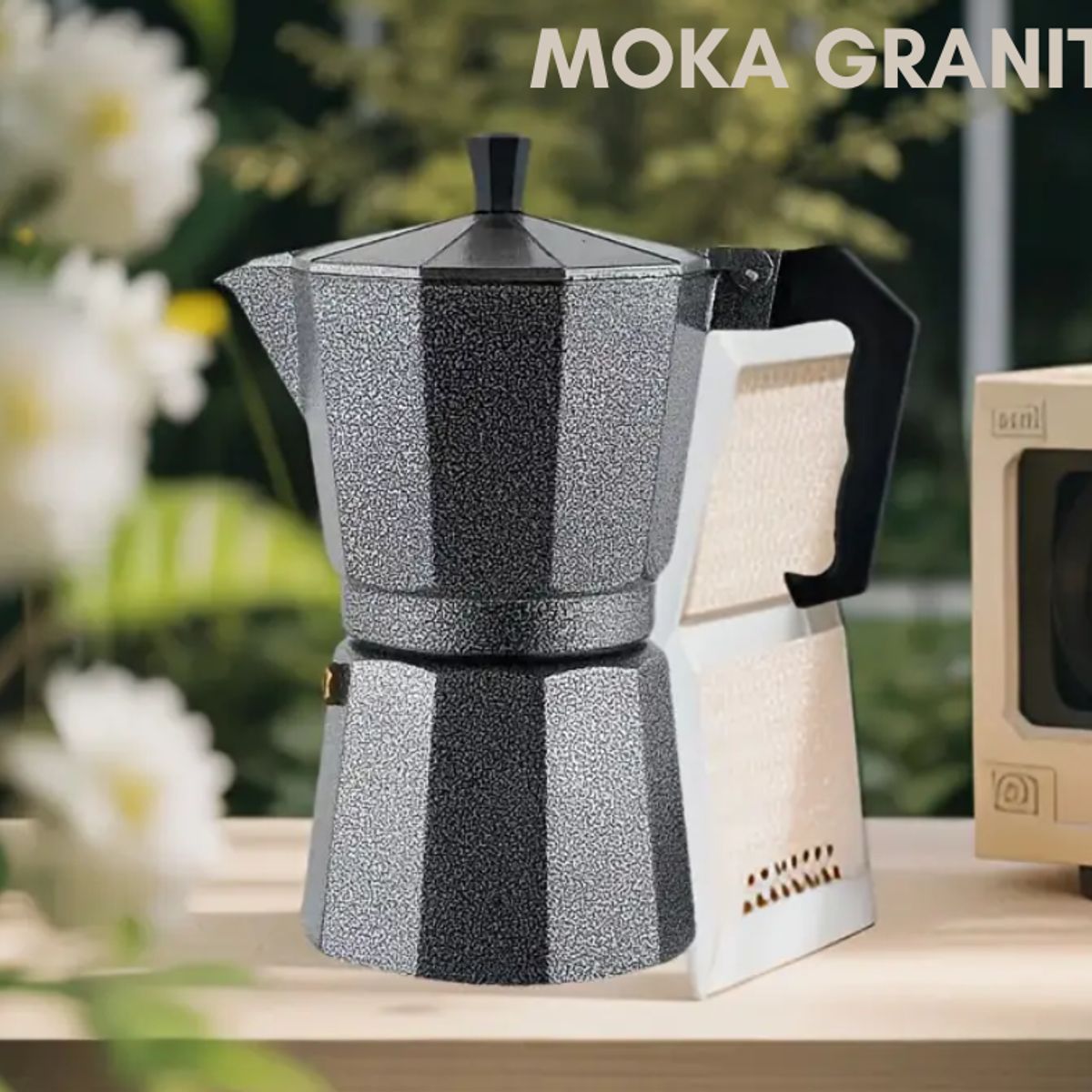 GENERICO - Cafetera moka gris granito 9 tz