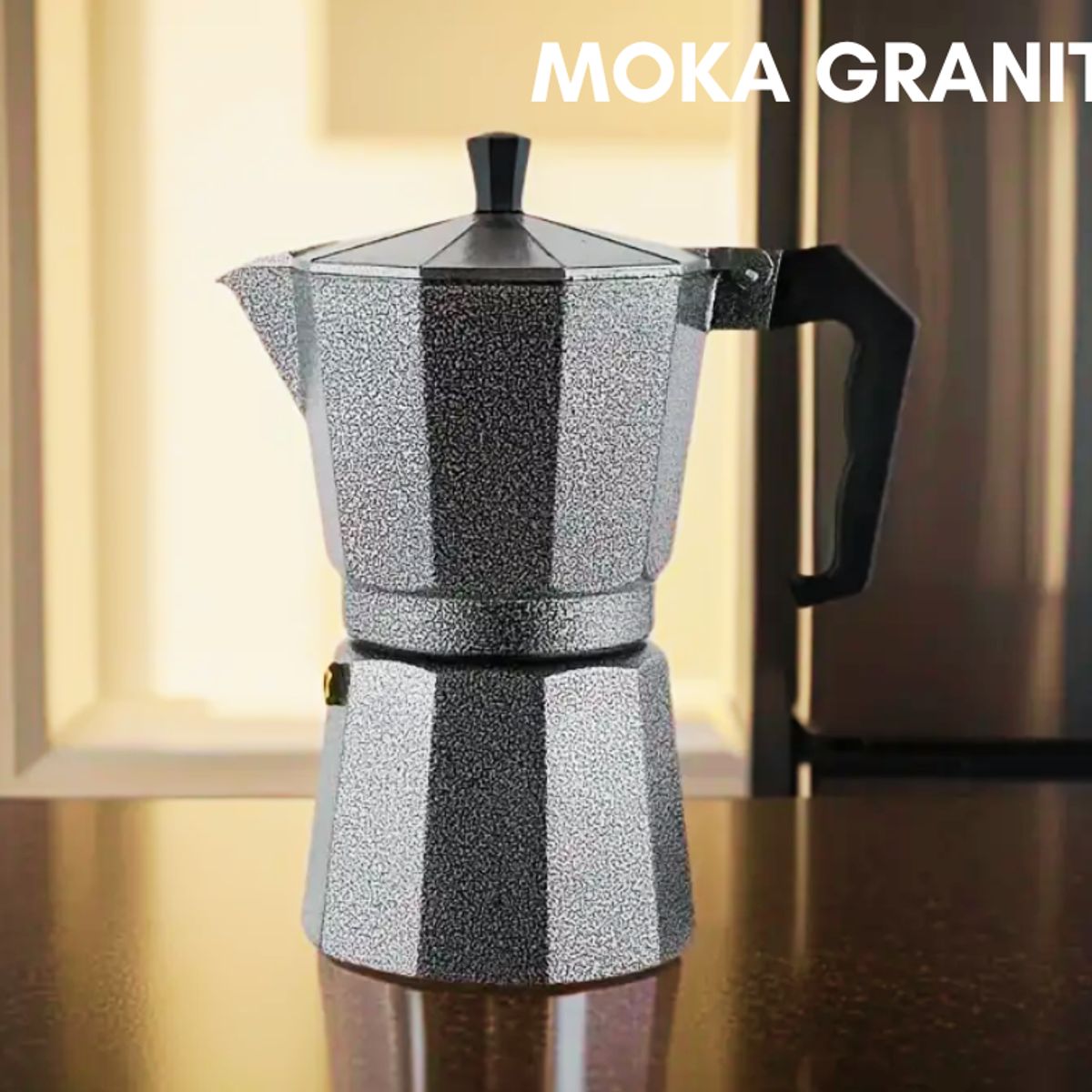 GENERICO - Cafetera moka gris granito 9 tz