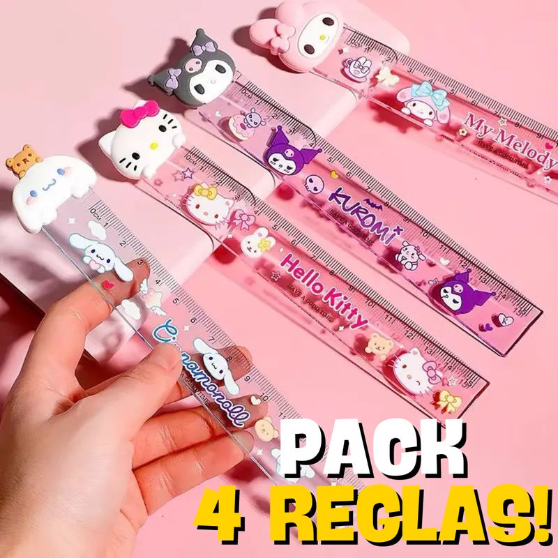 SANRIO - REGLA SANRIO X4 UNIDADES