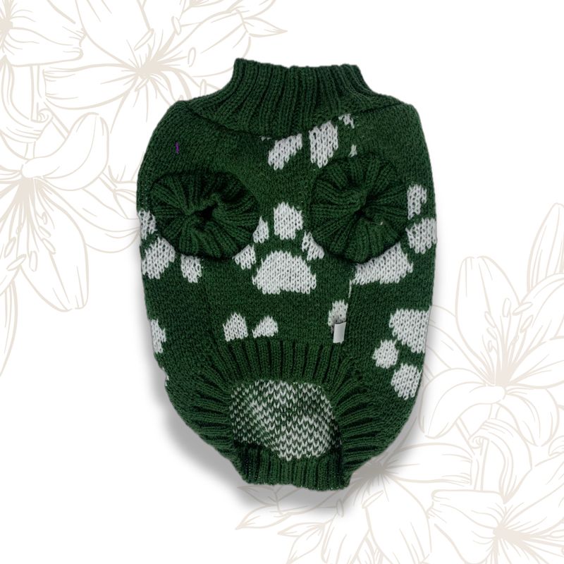 GENERICO - Ropa para perros - Chompa tejida verde - Talla 0