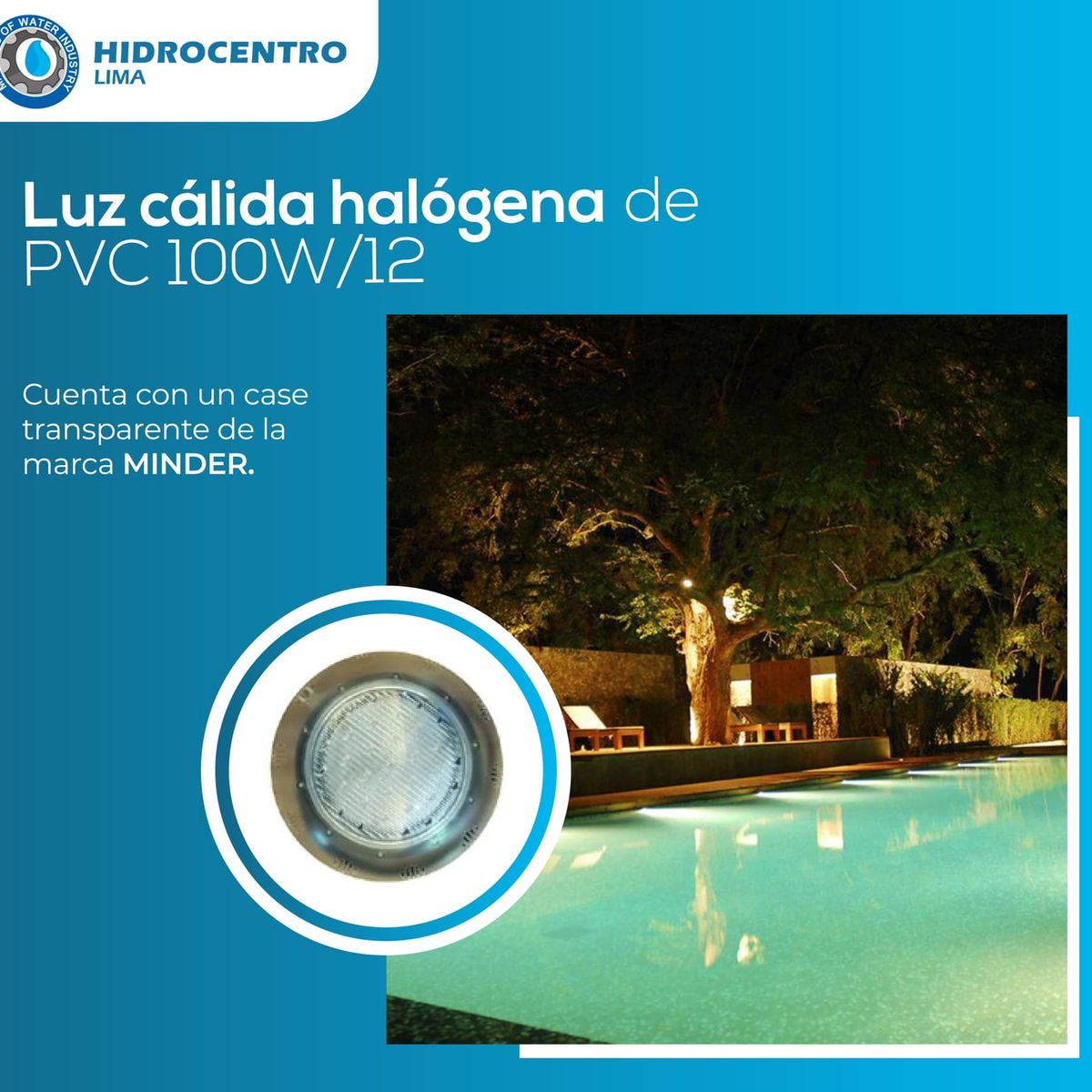 GENERICO - Reflector para piscina 100W 12V luz halógena con mica tricolor RGB