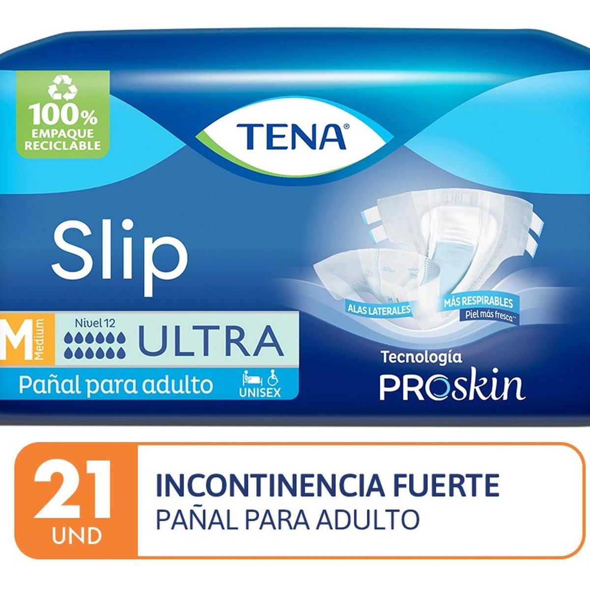 TENA - Pañal para adulto Tena Slip Ultra Talla M Paquete 21 und
